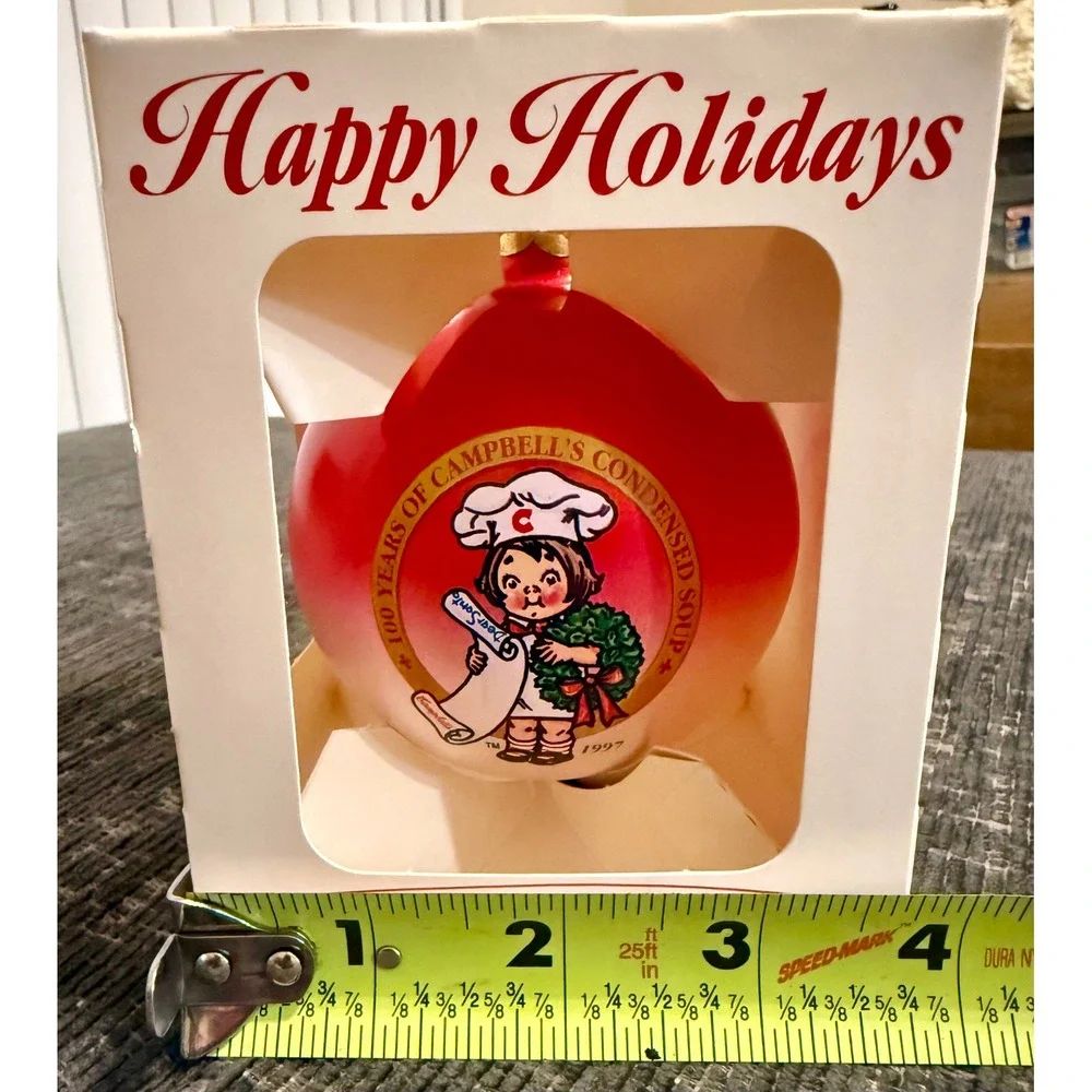 Campbell's Christmas Ornament 1997 Anniversary Collector's Edition Red Glass